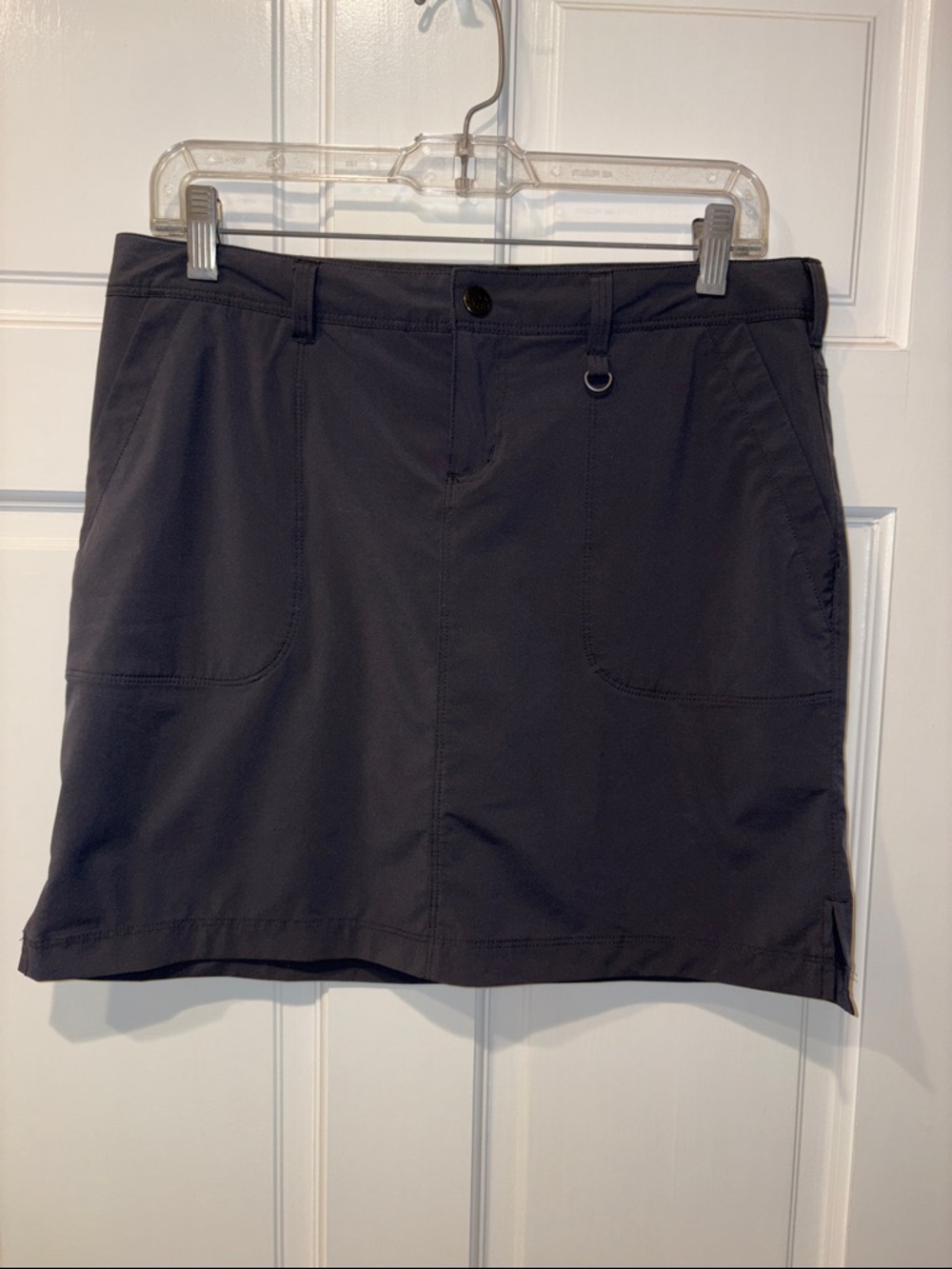 REI Charcoal Grey Mini Skort with D-Ring Accent